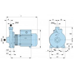 Pompe a eau Calpeda NMM3C 1,10 kW taraudée de 1,2 à 4,8 m3/h monophasé 220V