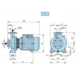 Pompe a eau Calpeda NM5025B 15 kW à brides de 24 à 66 m3/h triphasé 380V