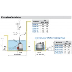 Pompe immergée Calpeda MPM403 0,45 kW inox jusqu'à 7,2 m3/h monophasé 220V