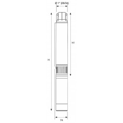 Pompe immergée 3" Calpeda 3SDM330 0,75 kW pour forage de 0,3 à 2,7 m3/h monophasé 220V