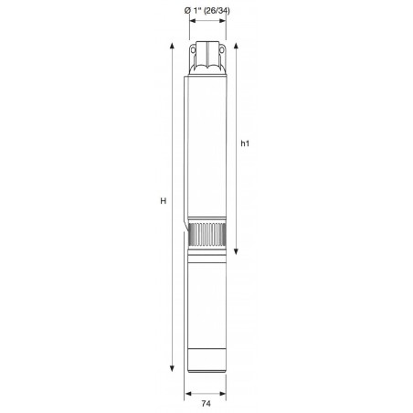 Pompe immergée 3" Calpeda 3SD345 1,10 kW pour forage de 0,3 à 2,7 m3/h triphasé 380V