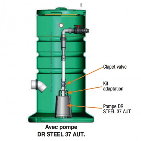 Station de relevage DAB ALTIBOXV51100DRSTEEL3730m - Pompe a eau DR Steel 0,37 kW eau usée jusqu'à 9 m3/h monophasé 220V